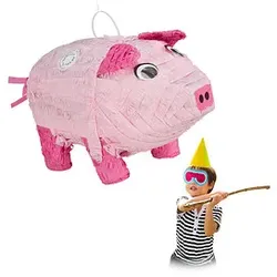 relaxdays Piñata rosa/pink Schwein