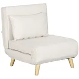 Schlafsessel, 6-stufig Verstellbare Lehne, Leinenoptik, Bis 120 Kg, Creme