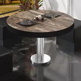 GGM Möbel Bistro Loungetisch Ø 70 x 41 cm Vintage Old/Edelstahl