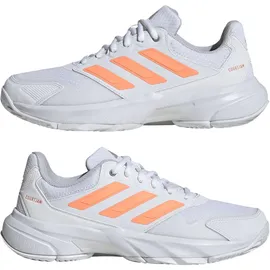 adidas Courtjam Control 3 Tennis Shoes ftwr white/beam orange/crystal white (01F7) 4