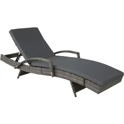 TECTAKE Aluminium Rattan Sonnenliege Océane