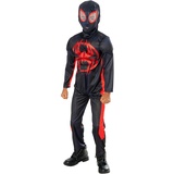 Rubies Miles Morales Deluxe Kostüm für Jungen und Mädchen, Jumpsuit mit Muskelbrust und Maske, offizielles Marvel-Lizenzprodukt für Geburtstage, Geschenke, Partys und Karneval