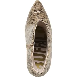 Buffalo Stiefel BUFFALO "Buffalo JULY ANKLE BOOTIE - VEGAN SUEDE", Damen, Gr. 39, cream, beige snake, Kunstfaser, Schuhe Stiefel