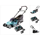 Makita DLM 432 PM2 Akku Rasenmäher 36 V ( 2x 18 V ) 43 cm Brushless + 2x Akku 4,0 Ah + Doppel Ladegerät