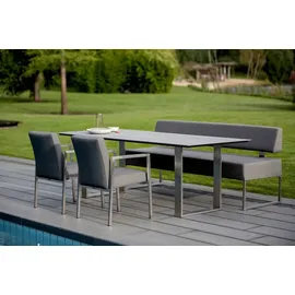 Niehoff Noah Gartentisch 200 x 95 x 76 cm HPL Beton-Design/silberfarben
