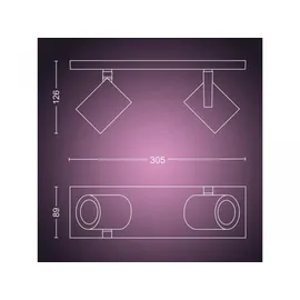 Philips Hue White and Color Ambiance Argenta 2-flg. aluminium