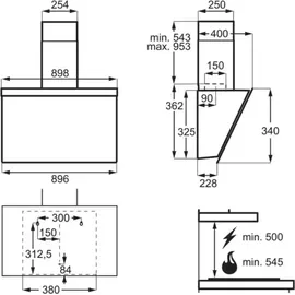 AEG DVE5961HB Kopffreihaube 90 cm