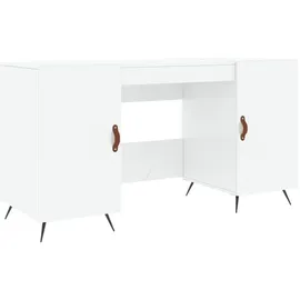 vidaXL Schreibtisch Hochglanz-Weiß 140x50x75 cm Holzwerkstoff