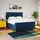 vidaXL Boxspringbett mit Matratze Blau 180x200 cm Stoff