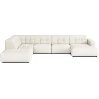 Emoebel24 Ecksofa U-form links 364x262x70 cm modular Sofa Bergi Creme - Beige