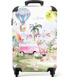 noboringsuitcases NoBoringSuitcases.com Kinderkoffer Einhorn 4-Rollen Cabin 55 cm / 36 l rosa/regenbogen