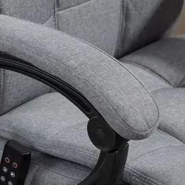 Vinsetto Bürostuhl mit Massagefunktion, Ergonomisch Schreibtischstuhl mit Liegefunktion, Lendenheizung, Höhenverstellbar Computerstuhl mit Kopfstütze,