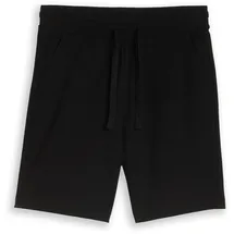 Tom Tailor DENIM Herren Relaxed Shorts mit Waffelstruktur, schwarz, Uni, Gr. M