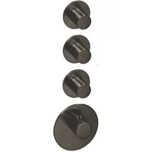 Herzbach Design iX PVD Fertigmontageset 21.523015.1.40 Black Steel, für Universal-Thermostat-Modul, rund