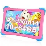 EagleSoar Kinder Tablet 10 Zoll, Tablet Android 14 mit Octa-Core-Prozessor, Tablet für Kinder im Alter von 3-12 Jahren, 10GB RAM + 64GB ROM, mit Lernsoftware für Kinder und Kindersicherung (Rosa)