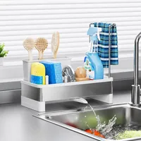 urmona Spülbecken Organizer 34 x 10 x 10 cm Farbe Edelstahl