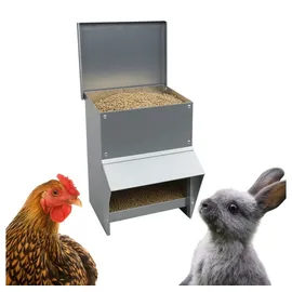 GarPet Futterautomat 8 Kg Futter Spender Trog Kaninchen Hase Geflügel Futternapf Deckel