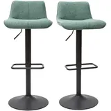 miliboo Barhocker Stoff blassgrün 2er Set