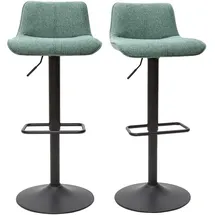 miliboo Barhocker Stoff blassgrün 2er Set