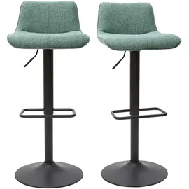 miliboo Barhocker Stoff blassgrün 2er Set