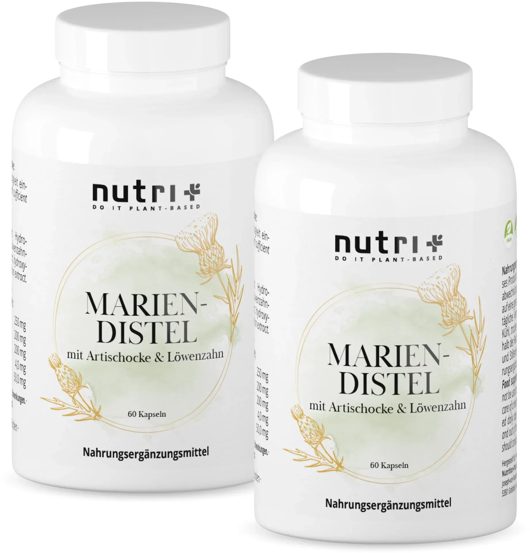 Nutri+ Mariendistel Kapseln mit Artischocke + Löwenzahn 120 St