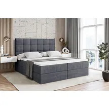 altdecor Boxbett, mit H3-Matratze und Lattenrost - APO - 160x200 Dunkelgrau