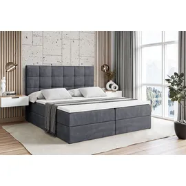 altdecor Boxbett, mit H3-Matratze und Lattenrost - APO - 160x200 Dunkelgrau