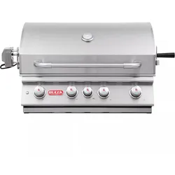 Bull Angus Edelstahl Gas Grill | 4 Edelstahl Guss Brenner inkl. Drehspieß