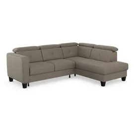 sit&more Ecksofa SIT & MORE "Belluci L-Form", braun (savannah), B:249cm H:85cm T:195cm, Sofas, Ecksofa, inklusive Federkern, wahlweise mit Bettfunktion und Bettkasten