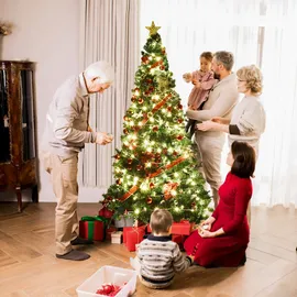 Costway Künstlicher Weihnachtsbaum Grün 210 cm