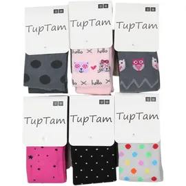 TupTam Strumpfhose Mädchen Bunt Gemustert 6er Pack – Warme Strickstrumpfhosen für Herbst und Winter, Farbe: Farbenmix 2, Größe: 92-98 - 92-98