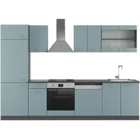 Vicco Küchenzeile R-Line 300 cm Blau-Grau