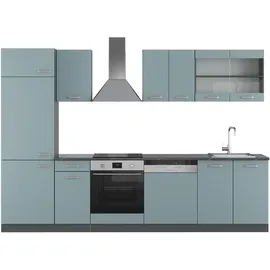 Vicco Küchenzeile R-Line 300 cm Blau-Grau