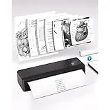 vretti P83 Mobiler Drucker A4, Tragbarer Thermodrucker A4 für Unterwegs, Bluetooth-Verbindung für Smartphones, Kompatibel mit Android/iOS, Reisedrucker für Hause, Lernen,Schwarz
