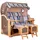Mr. Deko Strandkorb Düne Grande Bullauge Teak PE Grey Dessin 580