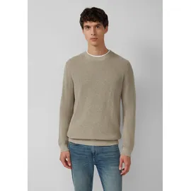 s.Oliver Strickpullover mit Crew Neck und Strukturmuster Beige XL