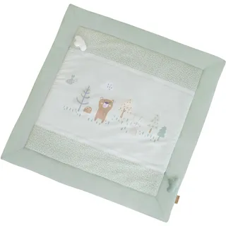 roba Krabbeldecke Woodland Buddies - Baumwolle - Wolken-Applikationen & Tier-Design - Pastellgrün
