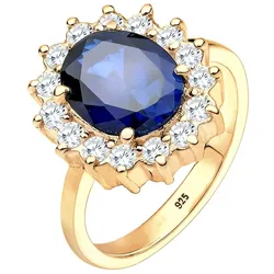 Elli Cocktailring Saphirblau Royal Zirkonia 925 Silber 58 Damen