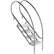Ideal Edelstahl Pooltreppe Modell 08,2 Miami Swing 119,9 cm x 108,8 cm Edelstahl/ABS