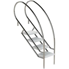Ideal Edelstahl Pooltreppe Modell 08,2 Miami Swing 119,9 cm x 108,8 cm Edelstahl/ABS