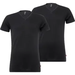 Levis 2P Base V-Neck T-shirt Schwarz Baumwolle Small Herren