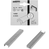 Brüder Mannesmann Werkzeuge M 486-06 Ersatzklammern 6 mm für 483+484, 1000 Stück, Weiß