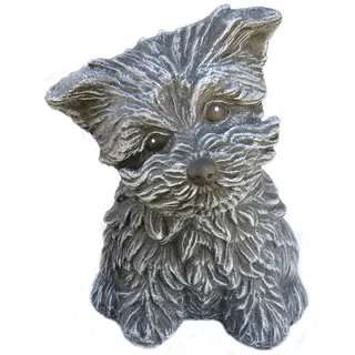 STEINFIGUREN SPICKER Steinfigur Hund 125/1, Gartenfigur Steinguss Tierfigur Basaltgrau