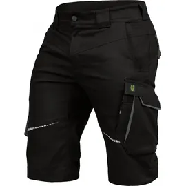 Leibwächter Arbeitsshorts Herren Flex Line Schwarz – Größe 56 – Robuste Cargo Hose mit Taschen – Handwerker Shorts – Berufsbekleidung – Multifunktionshose mit Reflektoren - 56