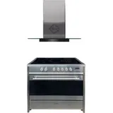 Gurari Elektro-Standherd GCH E 912 X+ GCH 466 IS 90 BL PRIME Dunstabzugshaube 90 cm