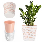 Kadax Blumentopf aus Kunststoff, Pflanztopf rund, 15 cm, Pfirsichfarben - KADAX