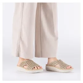 Rieker Extra Weit Pantolette beige, Größe 42