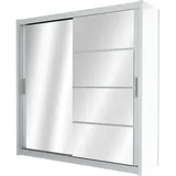 Schiebeschrank BRANDON 203 cm , Kleiderschrank Schiebetürenschrank , ( WEISS ) - Weiß