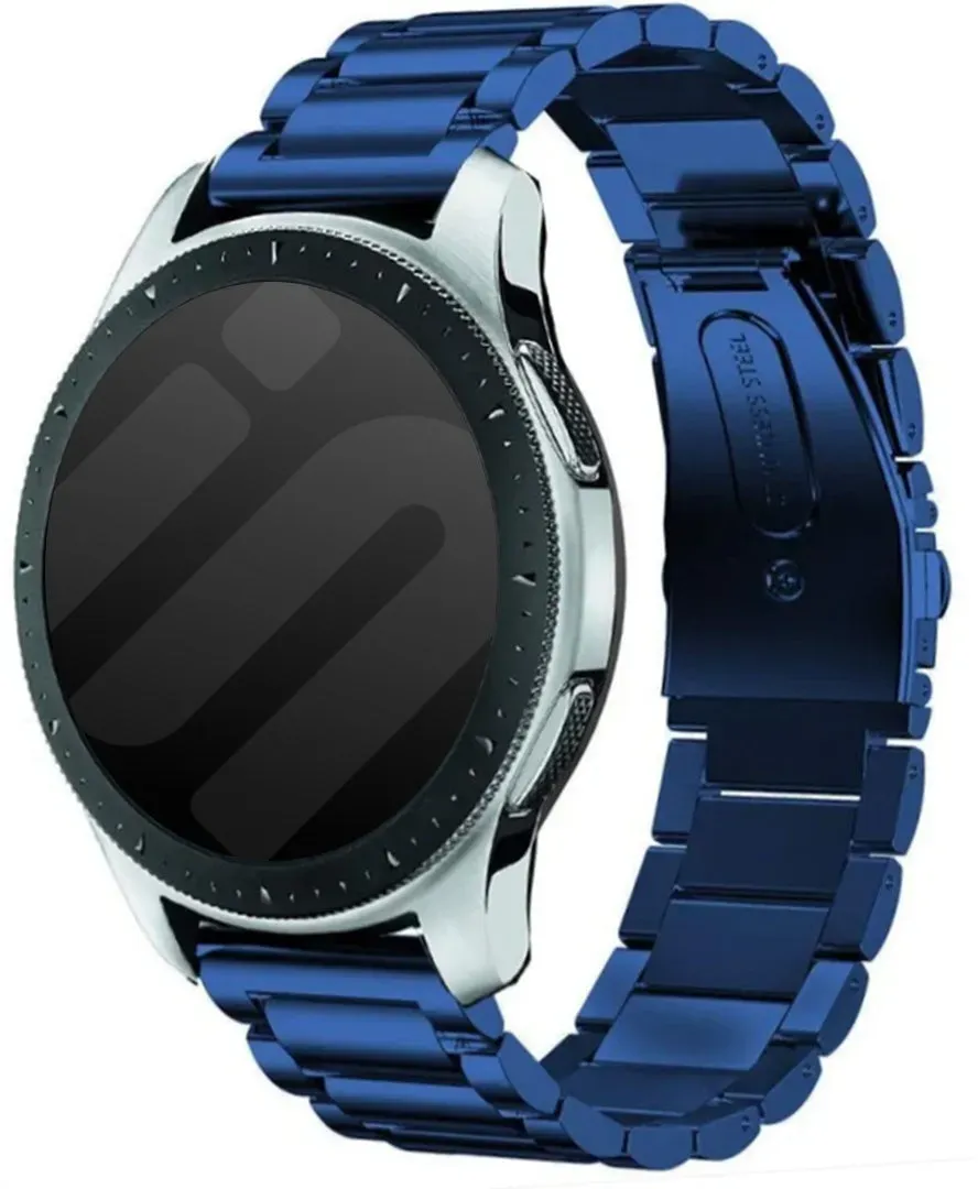 Strap-it Oneplus Watch Armband Stahl für OnePlus Watch 4  - 47mm - Blau - Butterfly-Verschluss