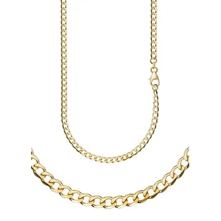 FIRETTI Collierkettchen FIRETTI "Schmuck Geschenk Gold 333 u. 585 Armband Kette Panzerkette diamantiert" Gr. 21, gold (gelbgoldfarben), Halsketten, Damen, 21, Gelbgold 585, B: 5mm, Made in Germany, B:5mm